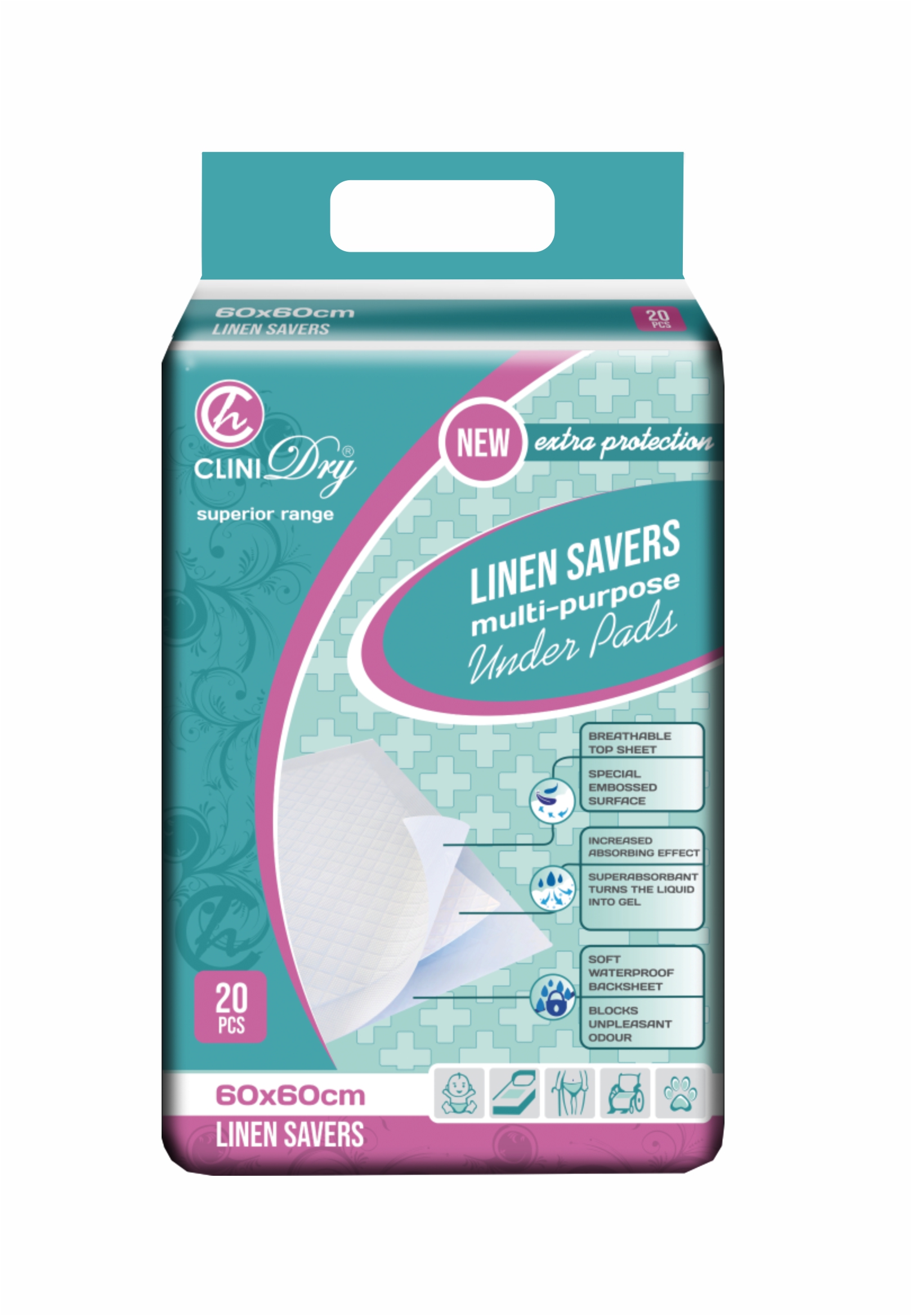 60x60 Linen Savers with colour handle