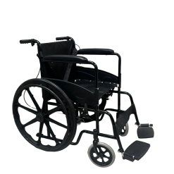 Wheelchair with fixed armrest - Black