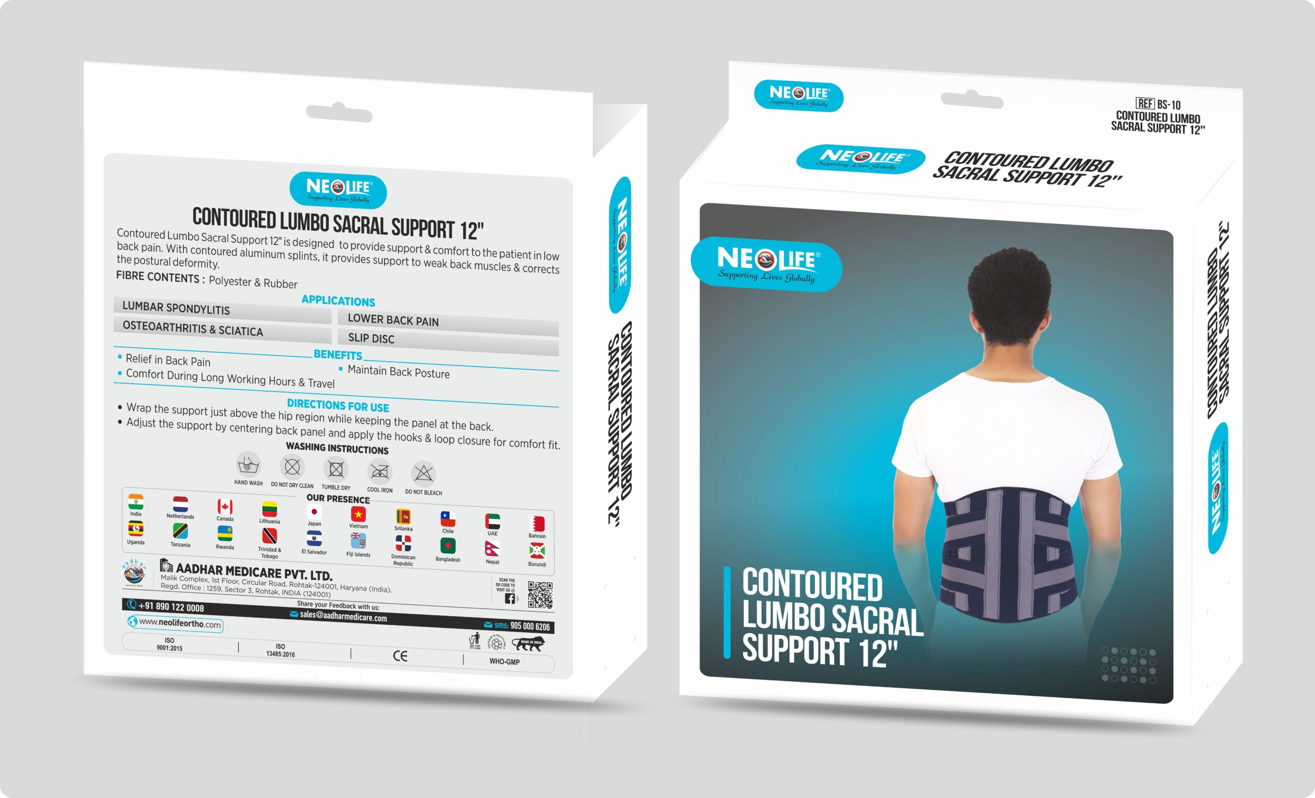 Contoured Lumbo Sacral Support 12 Inch