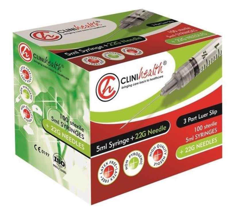 5ml-plus-22g-New.jpg Syringe 5ml with 22g needle - Box of 100 - Image 1