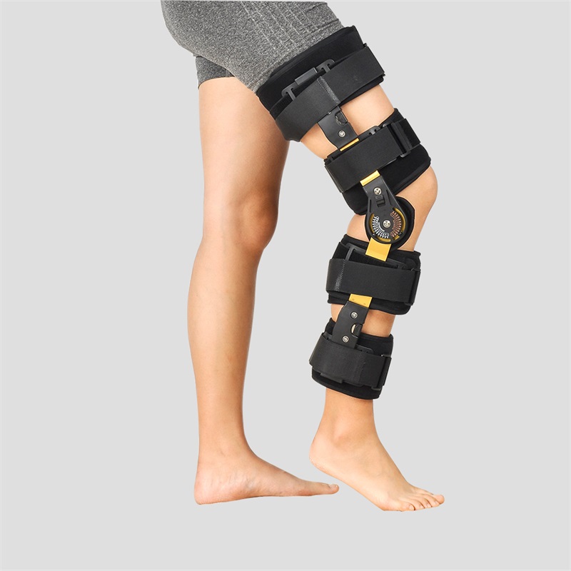 Adjustable-Knee-Joint-Fixed-Support-II.jpg ROM Knee Brace Fixed Support 0 – 120 Degrees – Universal (Black) - Image 1