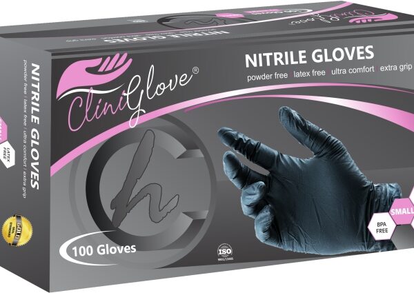 Black Nitrile Gloves Powder-Free Small - Box of 100