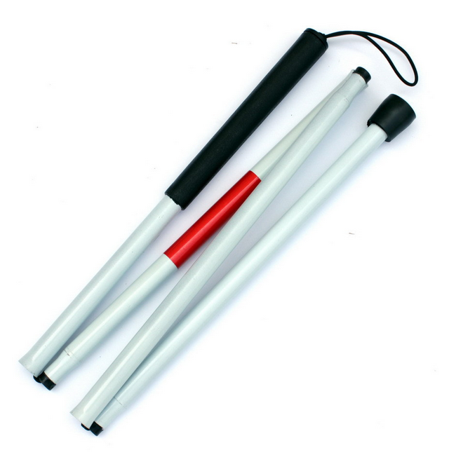 CH936L.png Folding White Cane for Vision Impaired & Blind – 123cm, 4-Section - Image 1
