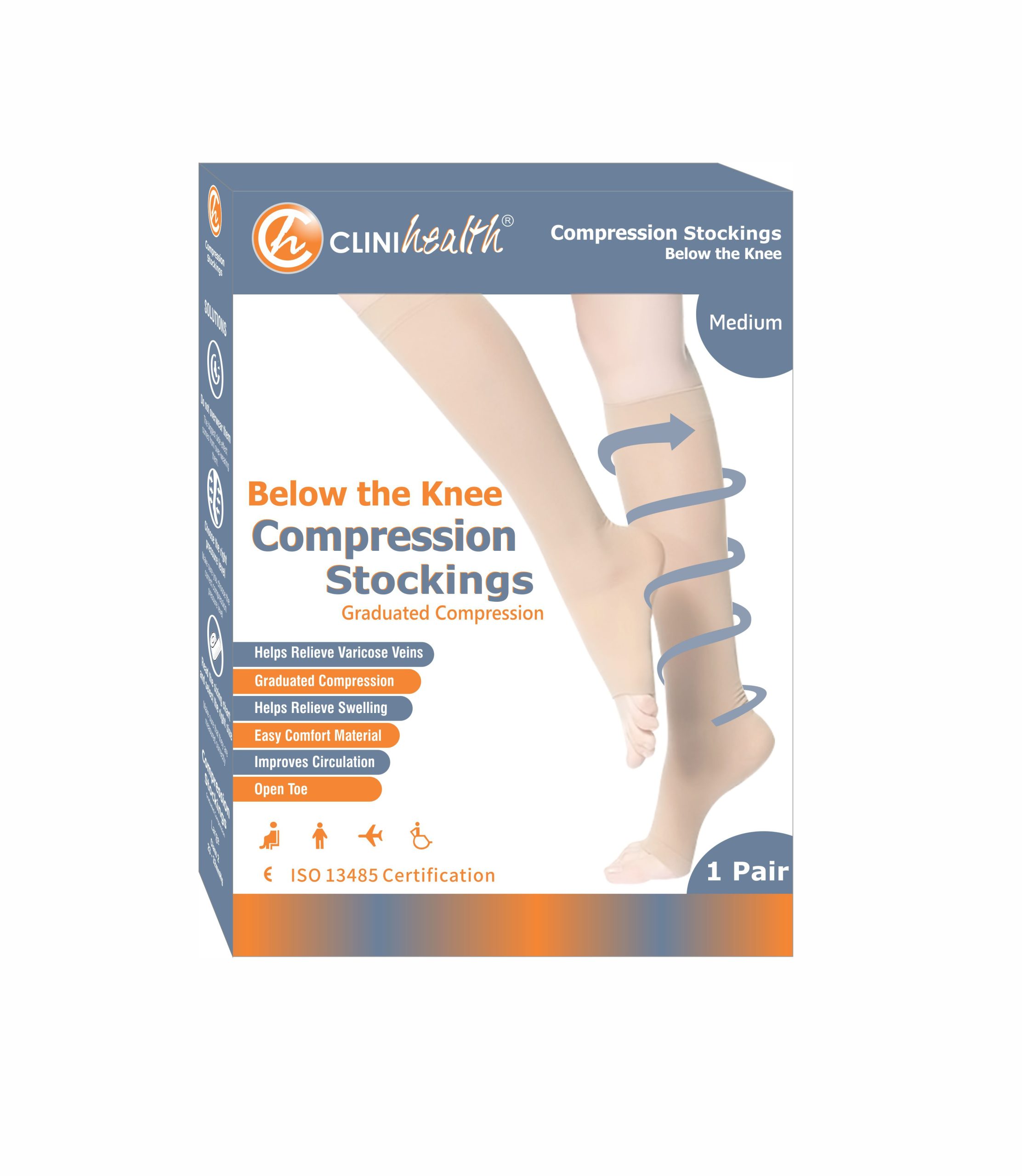 Compression-Stocking-Class-2-Medium-1-scaled-1.jpg Compression Stockings Medium Below the Knee Class 2 - Image 1