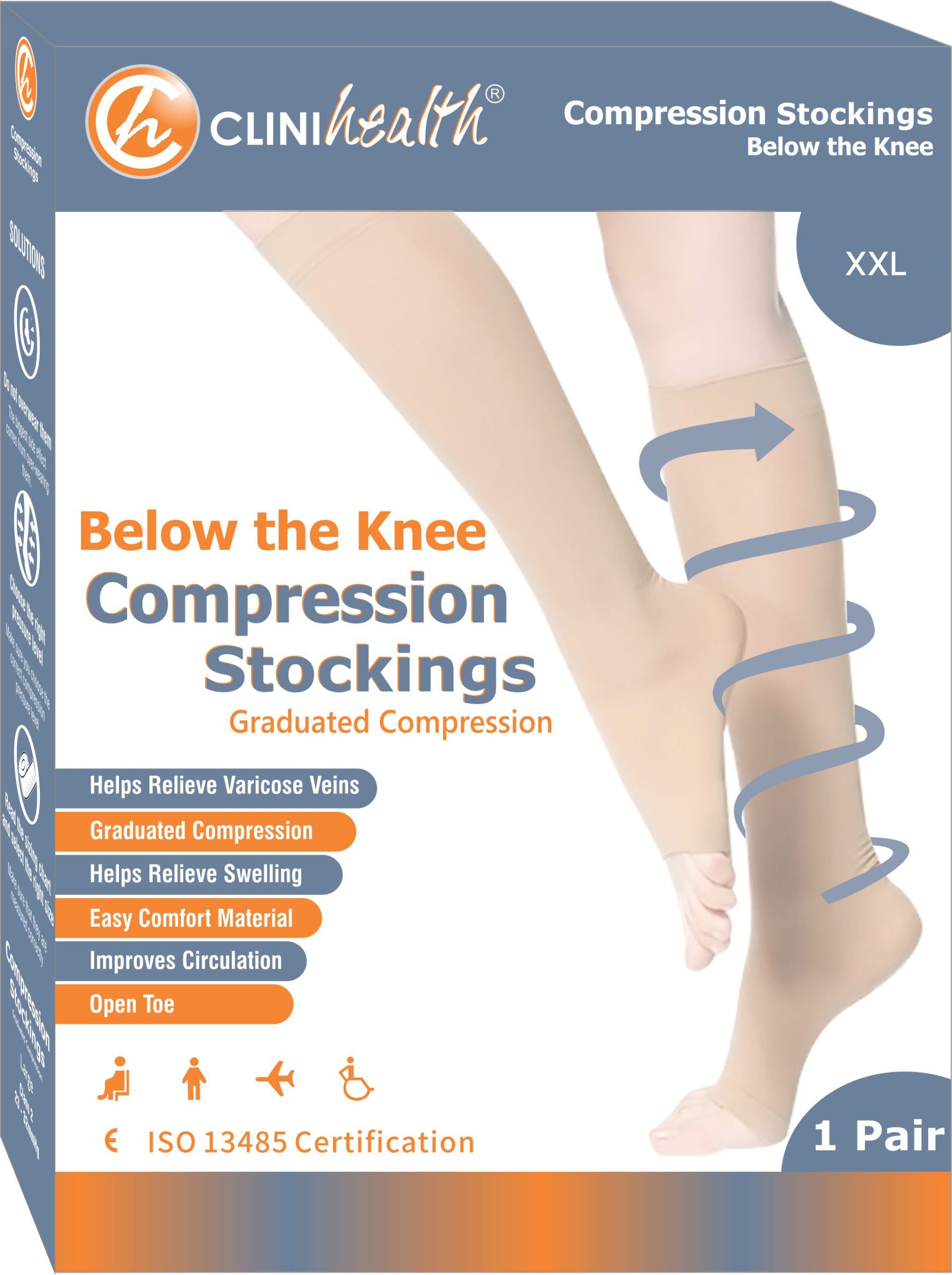 Compression-Stocking-Class-2-XXL-scaled-1.jpg Compression Stockings XXXL Below the Knee Class 2 - Image 1
