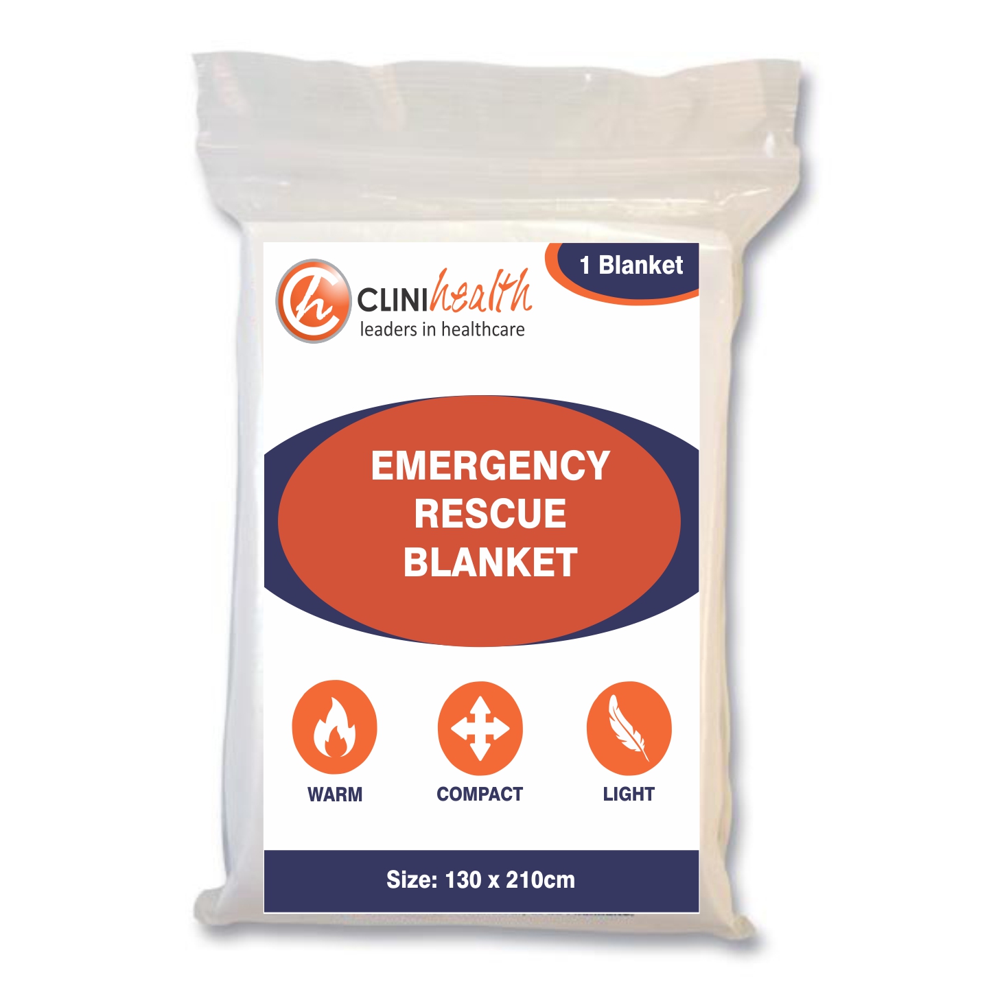 Emergency-Rescue-Blanket-1.jpg Emergency Rescue Blanket 130cm x 210cm - Singles - Image 1