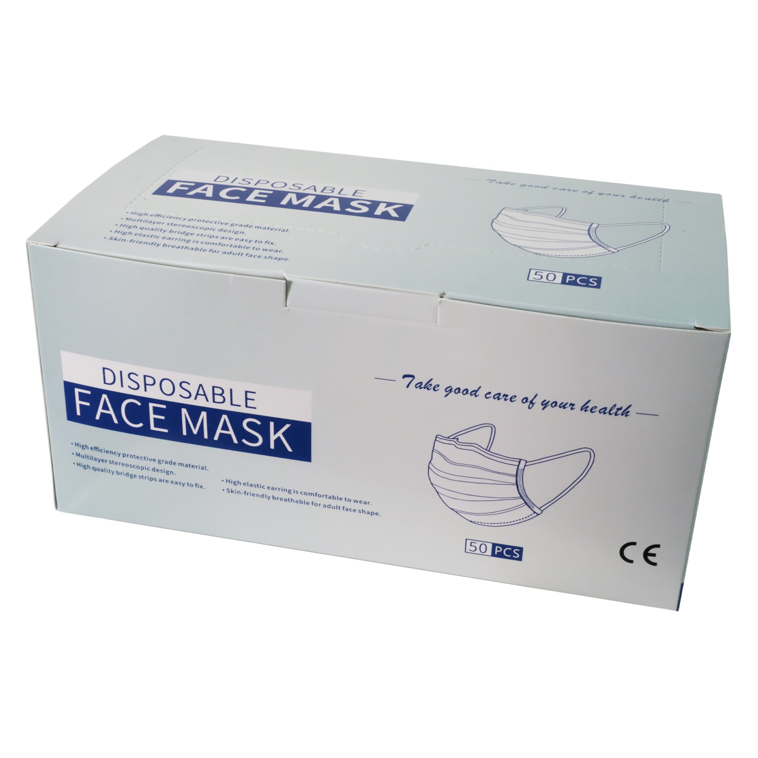 FACE-MASK-1-scaled-1.jpg Surgical 3-Ply Face Masks Box of 50 - Medical Grade - Image 1