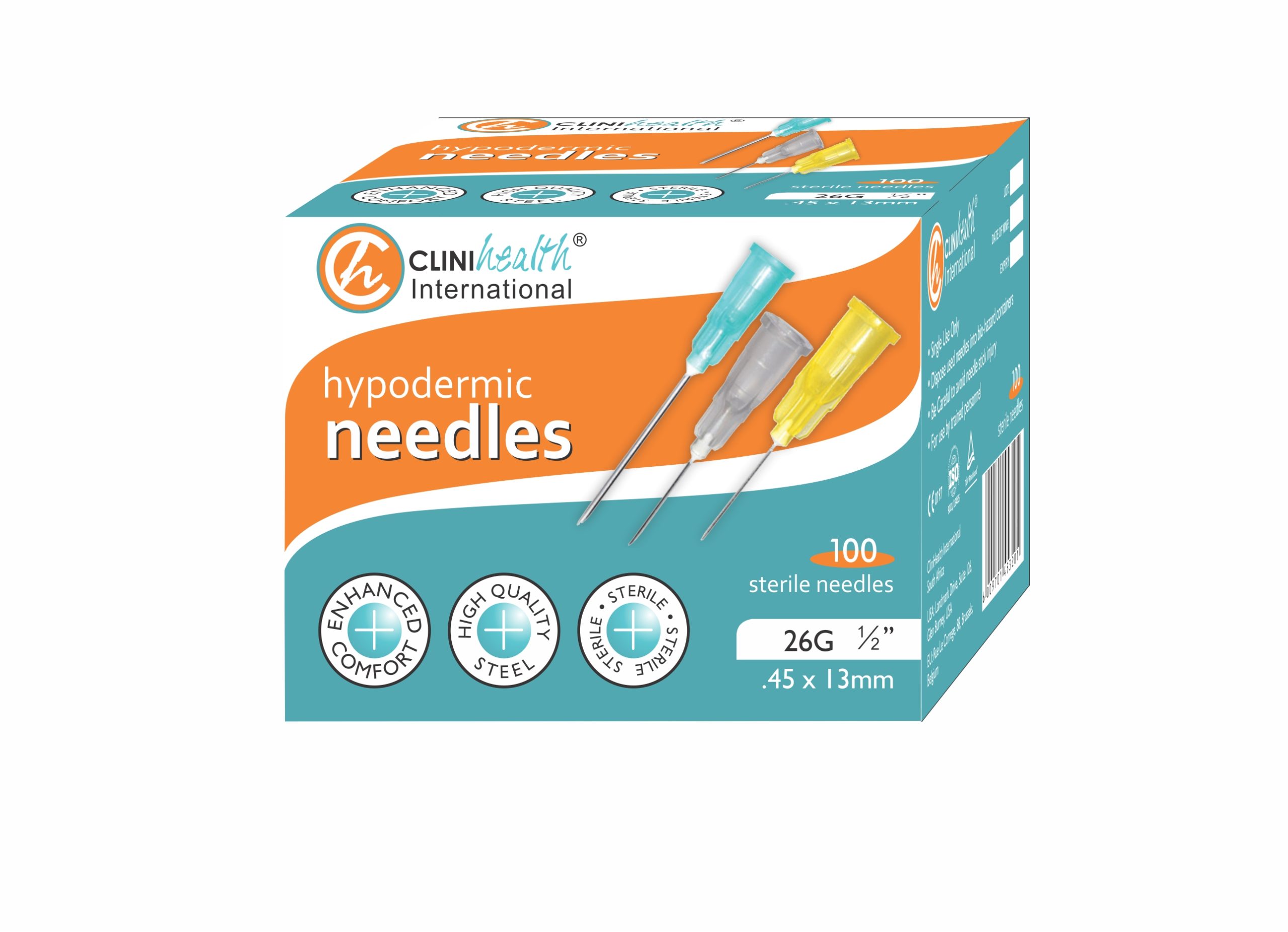 Needle-26G-.45x13mm-scaled-1.jpg Needle 26G 0.5 Inch (0.45X13) - Box of 100 - Image 1