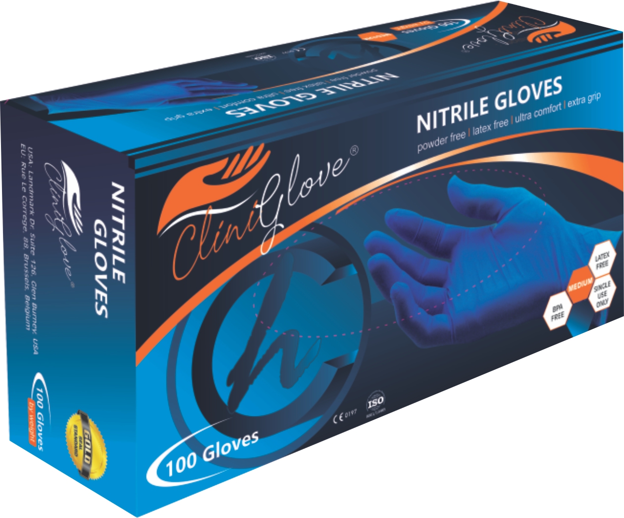 Nitrile-Medium.jpg Blue Nitrile Gloves Powder-Free Medium – Box of 100 - Image 1