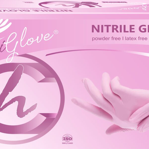Pink Nitrile Gloves Powder-Free Small - Box of 100