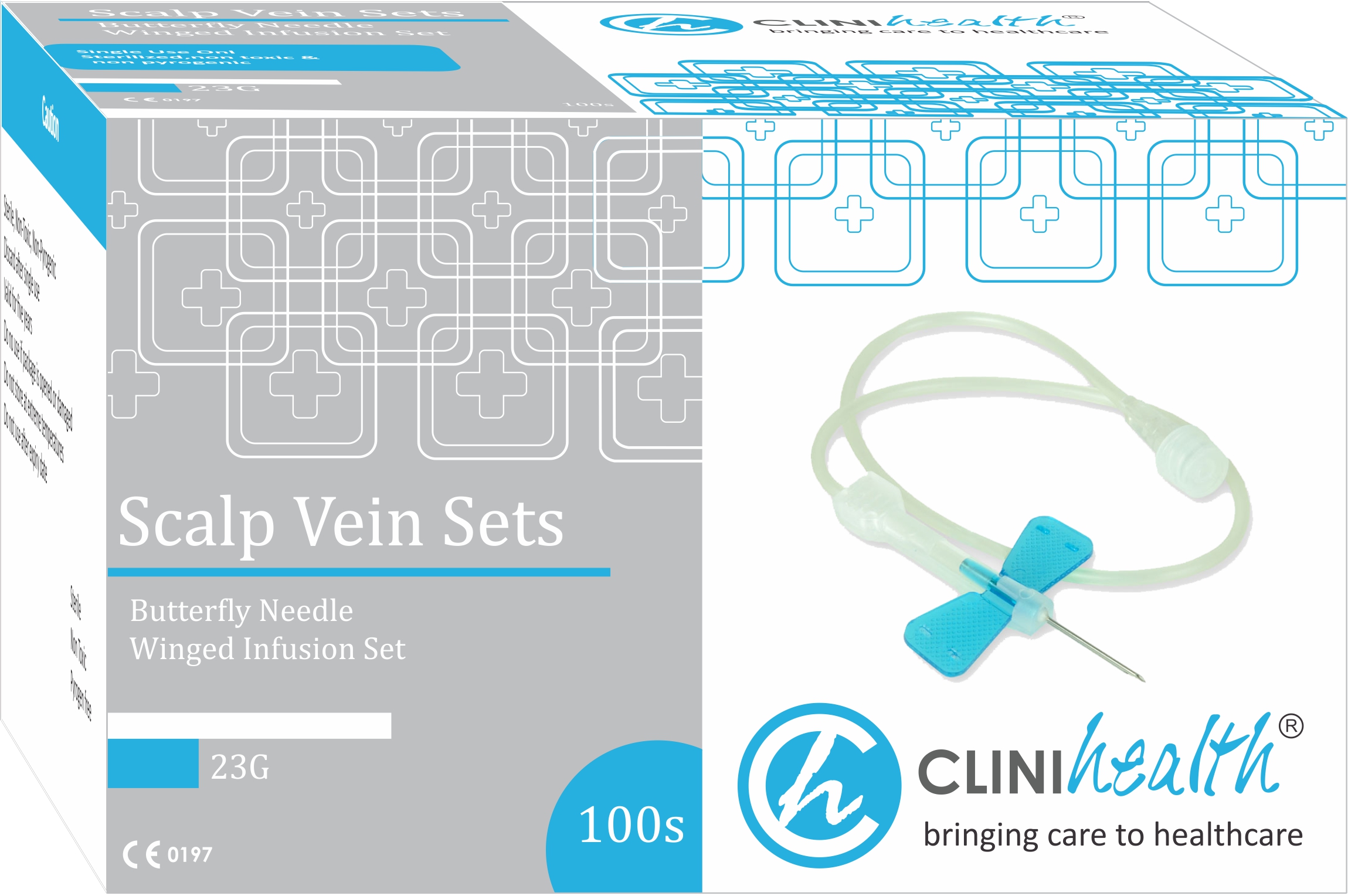 Scalp-Vein-23G.jpg Scalp Vein Set (Butterfly Needle) 23g 30cm - Box of 100 - Image 1