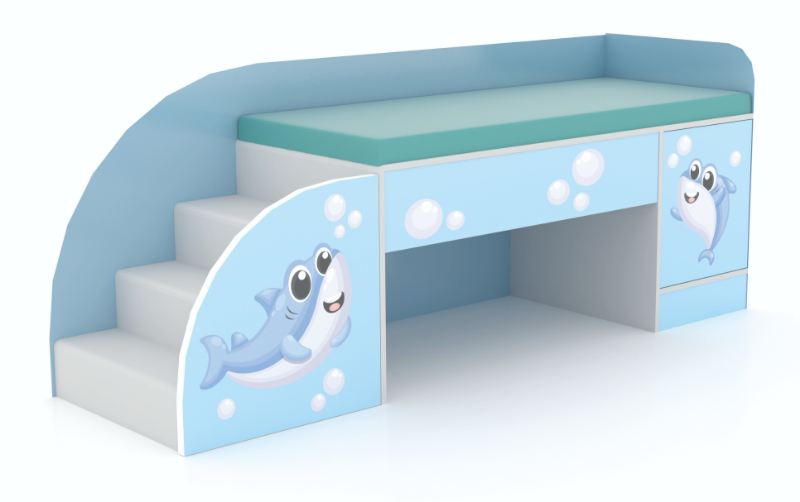 Shark-pi.png Pediatric Exam Table With Stairs - Image 1