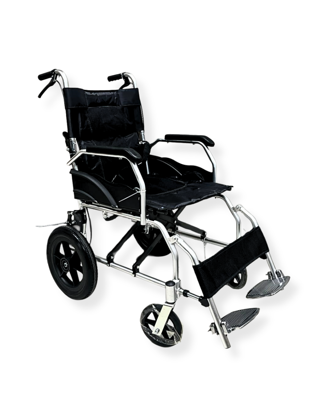 Side-View-CHAB45.png Wheelchair Aluminium Black - 45cm Seat - Image 1