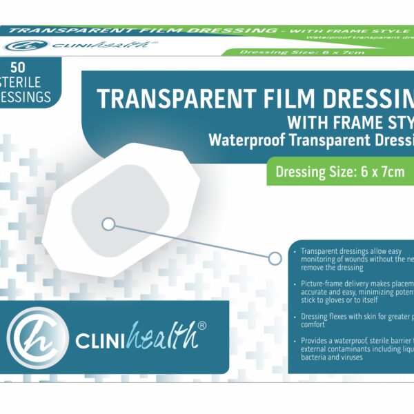 Dressing Transparent Film Frame Style 6 x 7cm - Pack of 50