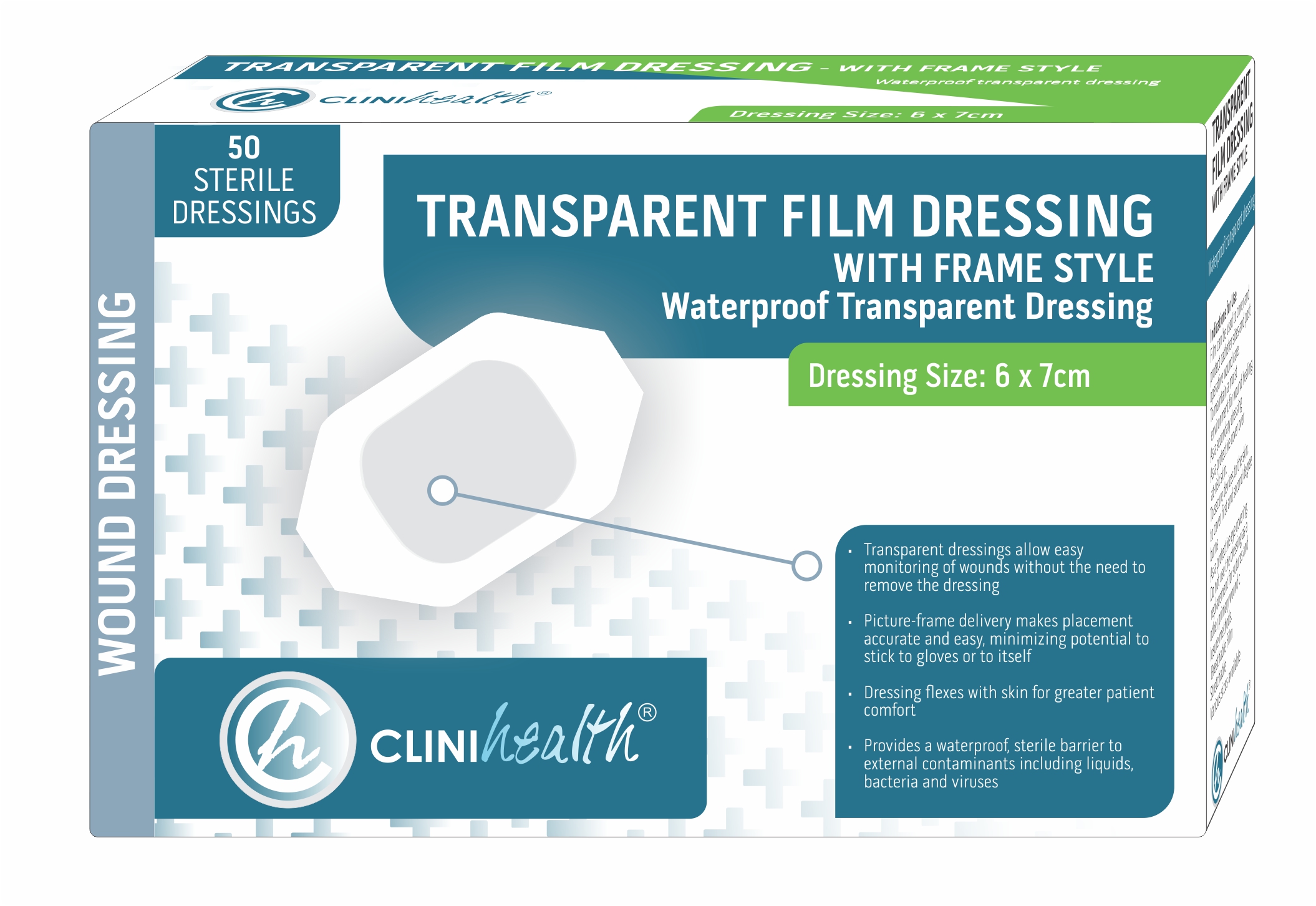 Transparent-Film-Dressing-6x7cm.jpg Dressing Transparent Film Frame Style 6 x 7cm - Pack of 50 - Image 1