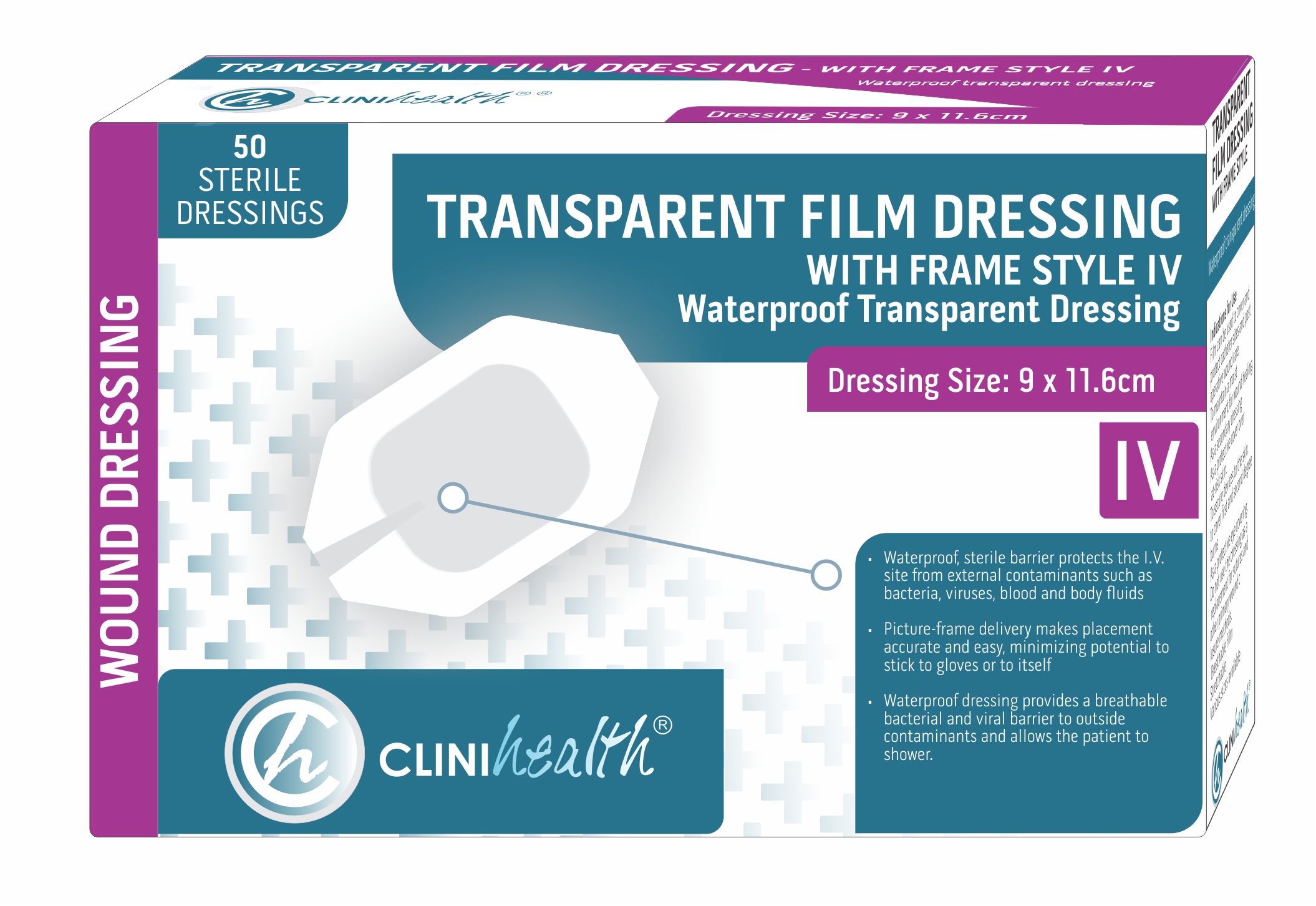 Transparent-Film-with-IV-9x11.6cm.jpg Dressing Transparent Film with Frame style IV - 9x11.6cm - Pack of 50 - Image 1