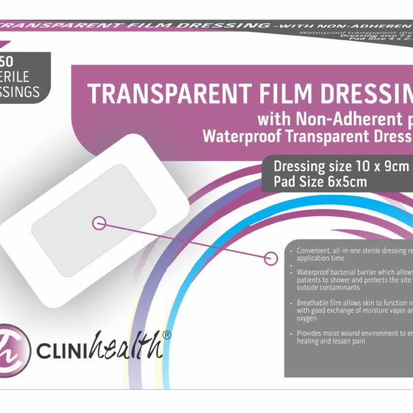 Dressing Transparent Film with Non-Adherent Pad 10 x 9cm - Pack of 50