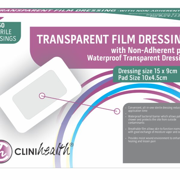 Dressing Transparent Film with Non Adherent Pad 15 x 9cm - Pack of 50