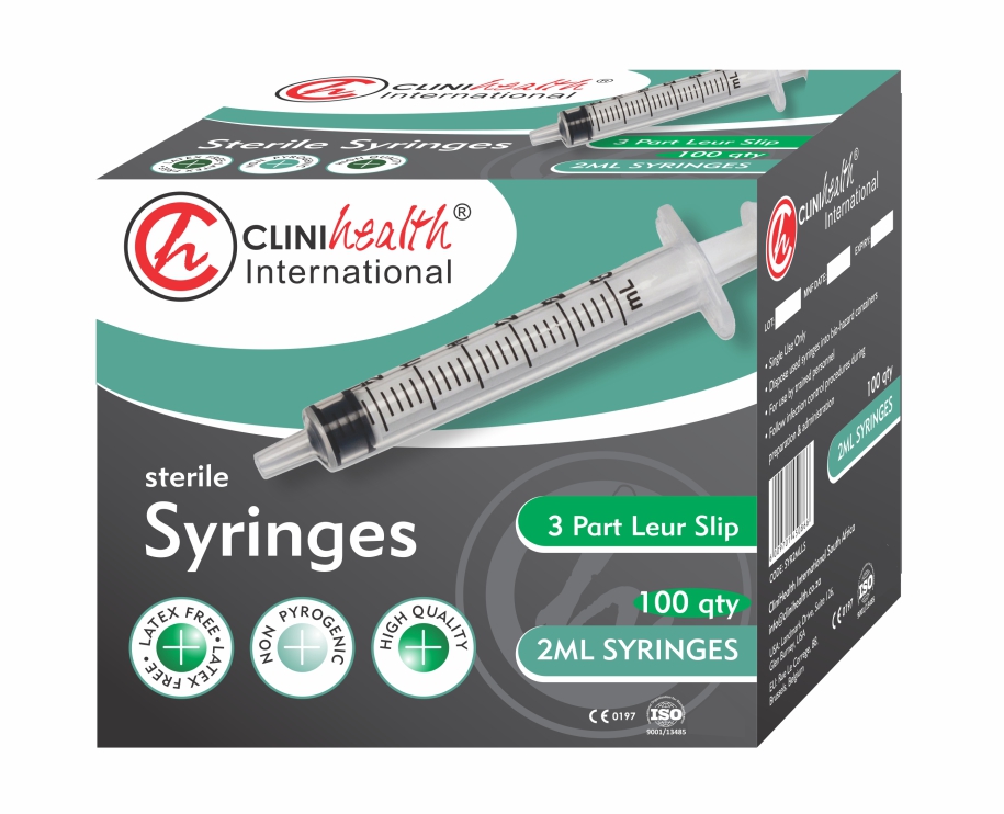 2ml Syringe New Syringe 2ml 3 Part Luer Slip - Box of 100 - Image 1