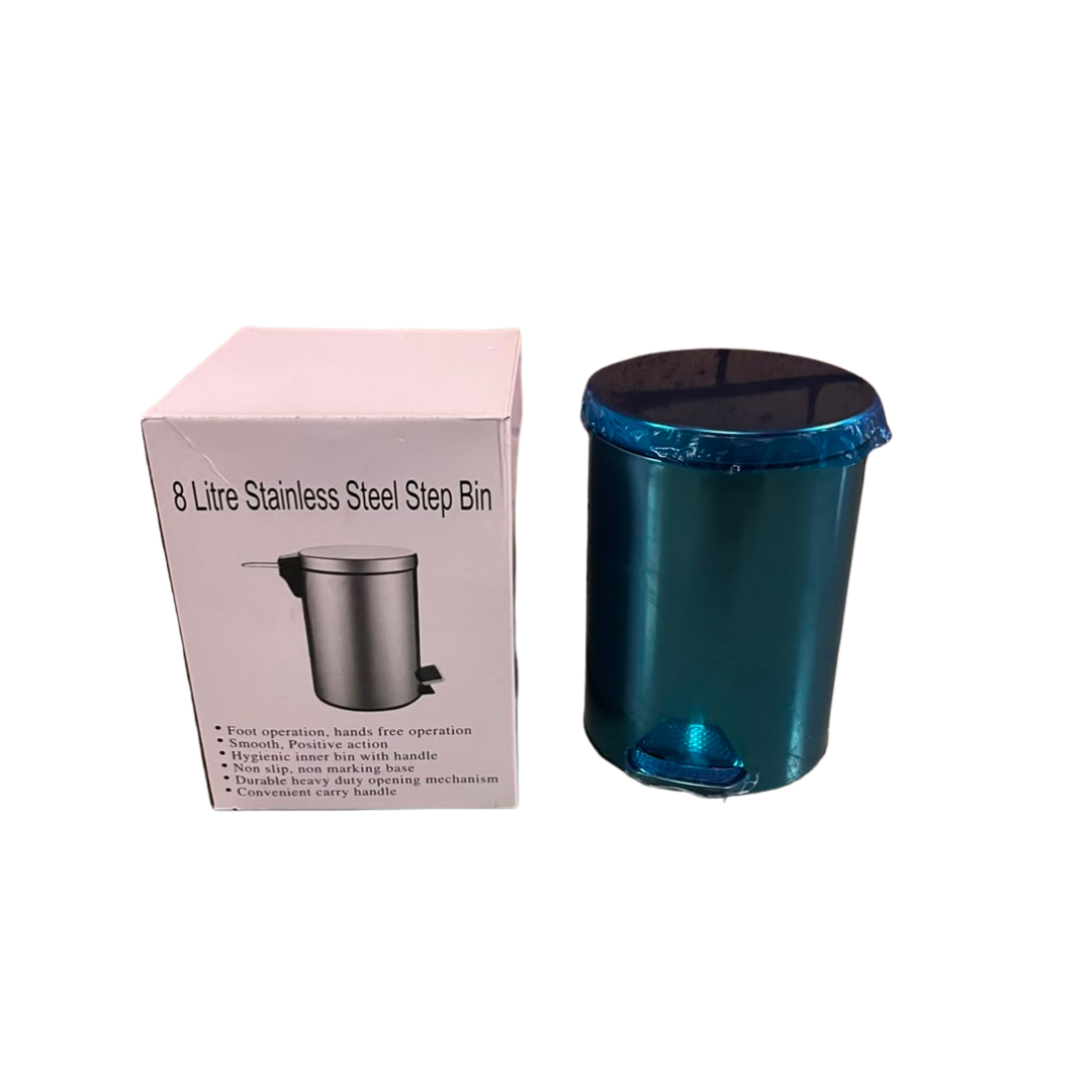 8L Pedal Bin w_ Box Pedal Bin Stainless Steel 8L - Image 1